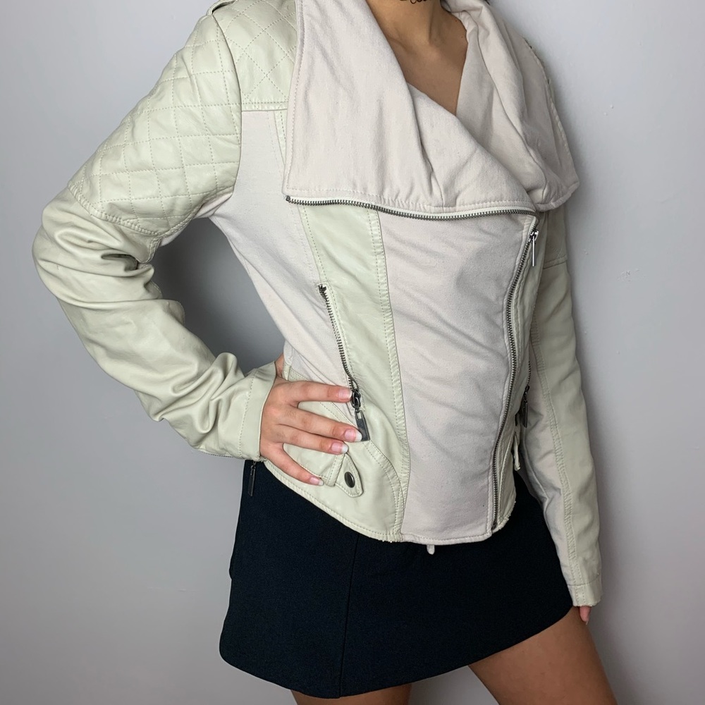 Blanc noir moto jacket